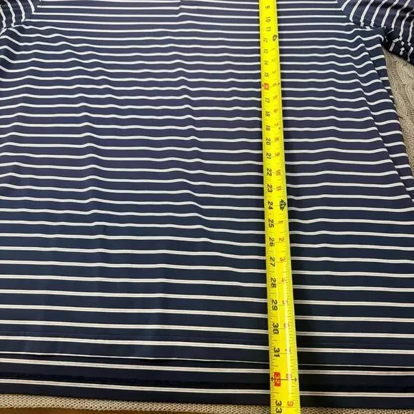 Peter Millar Summer Comfort Navy and White Striped Polo XL - Picture 8 of 11